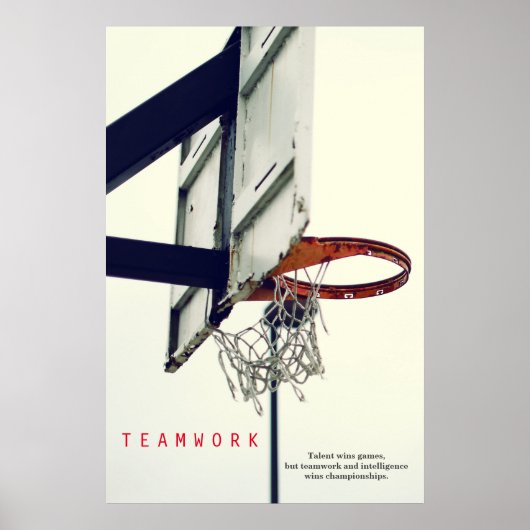 Teamwork Basketball Motivierend Sport Poster (Vorne)