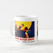 Teamwork baut Schiffe Kaffeetasse (Vorderseite Links)