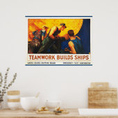 Teamwork baut Schiffe Poster (Küche)