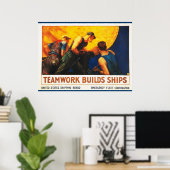 Teamwork baut Schiffe Poster (Heimbüro)