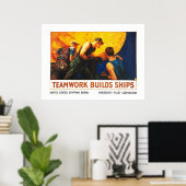Teamwork baut Schiffe Poster (Heimbüro)