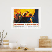 Teamwork baut Schiffe Poster (Küche)