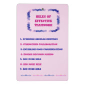 Teamwork Blue and Pink Clipboard Mini Klemmbrett (Rückseite)