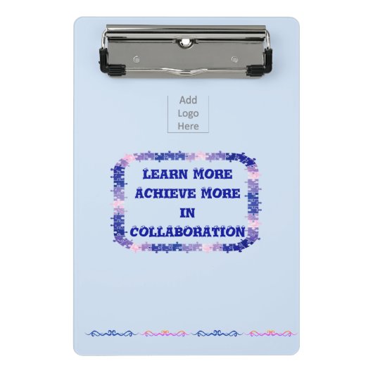 Teamwork Blue and Pink Clipboard Mini Klemmbrett (Vorderseite)
