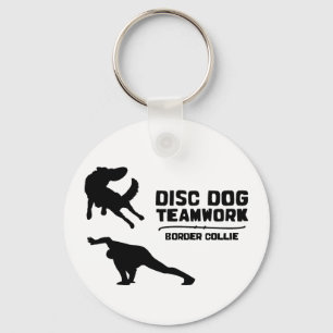 Teamwork Border Collie Disk Dog Schlüsselanhänger