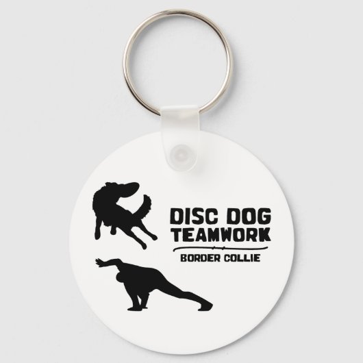 Teamwork Border Collie Disk Dog Schlüsselanhänger (Vorderseite)
