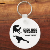 Teamwork Border Collie Disk Dog Schlüsselanhänger (Vorderseite)