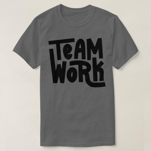 Teamwork bricht schwarz T-Shirt (Design vorne)