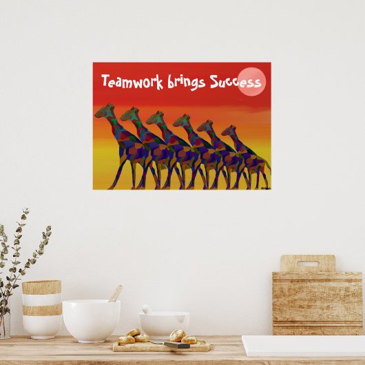 Teamwork bringt Motivierend Poster zum Erfolg (Küche)