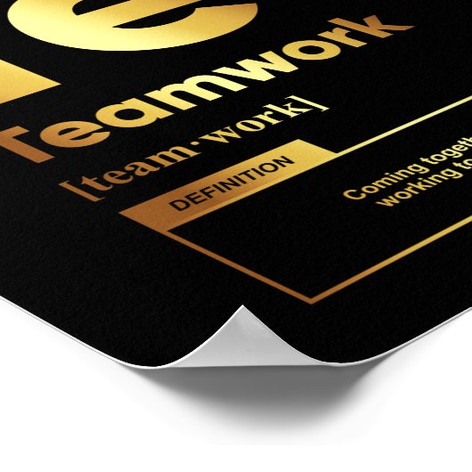 Teamwork Definition | Motivierend Poster (Ecke)