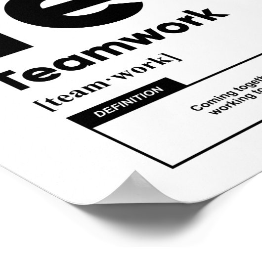 Teamwork Definition | MOTIVIEREND Poster (Ecke)