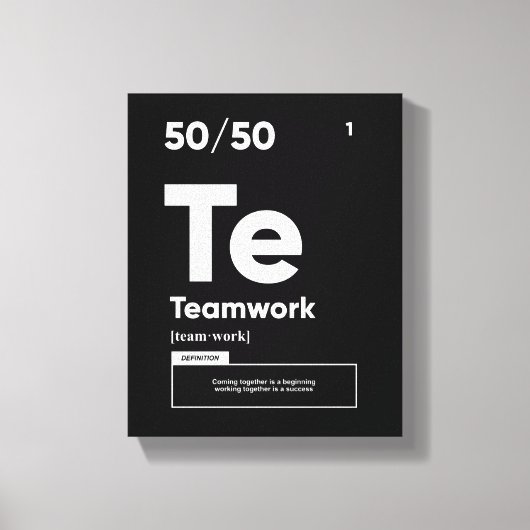 Teamwork Definition | Motivierend Poster Leinwanddruck (Vorderseite)