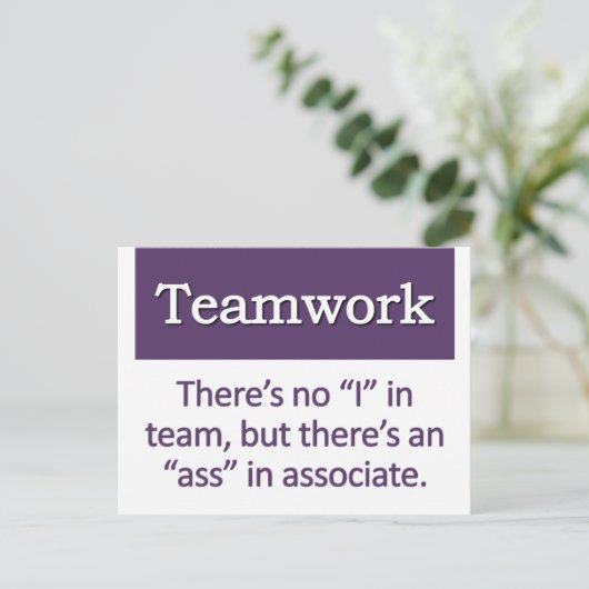 Teamwork Definition Postkarte (Stehend Vorderseite)
