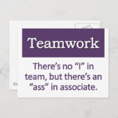 Teamwork Definition Postkarte (Vorne/Hinten)