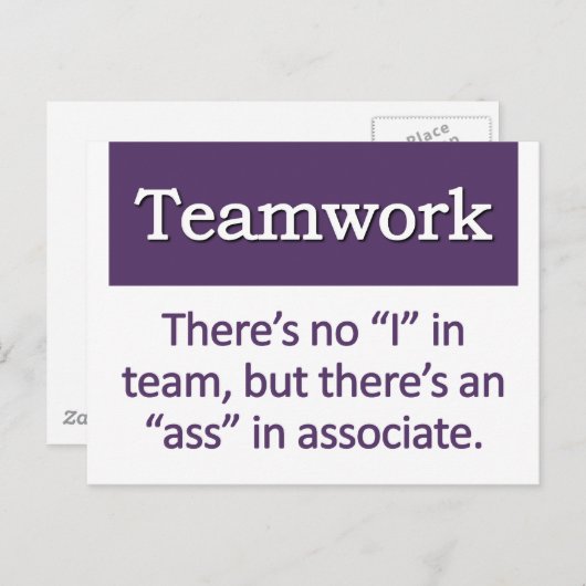 Teamwork Definition Postkarte (Vorne/Hinten)