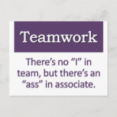 Teamwork Definition Postkarte (Vorderseite)