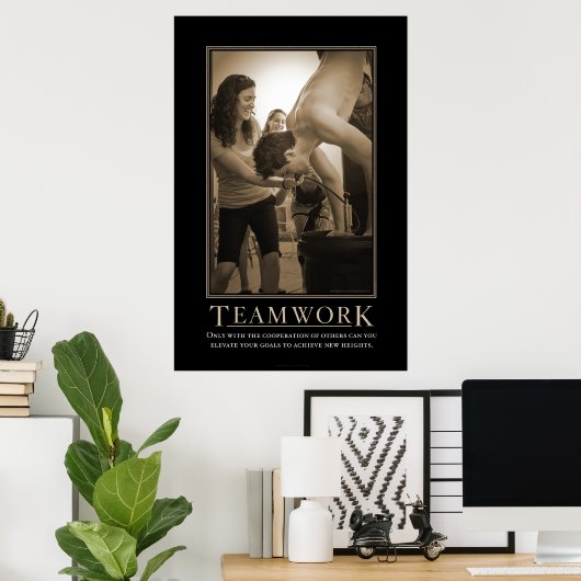 Teamwork Demotivitätstext Poster (Heimbüro)