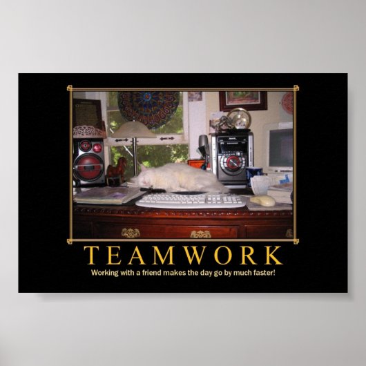Teamwork Desk Kitty Mini Poster (Vorne)