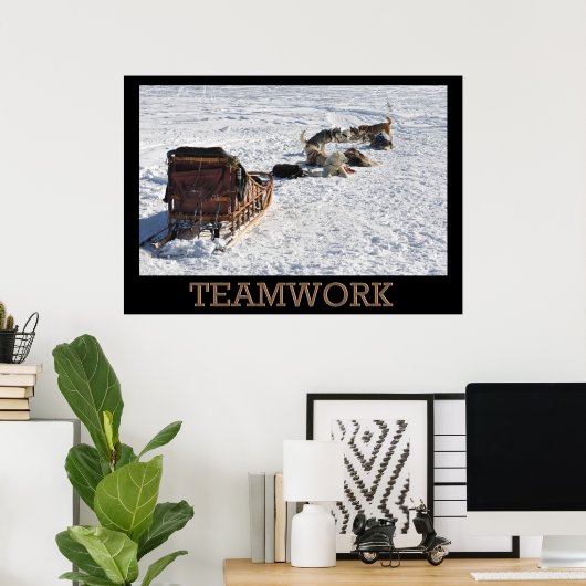 Teamwork Dog Sled Poster (Heimbüro)