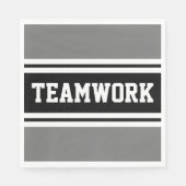 TEAMWORK Fett Schwarz-weiße, graue Streifen Serviette (Vorderseite)