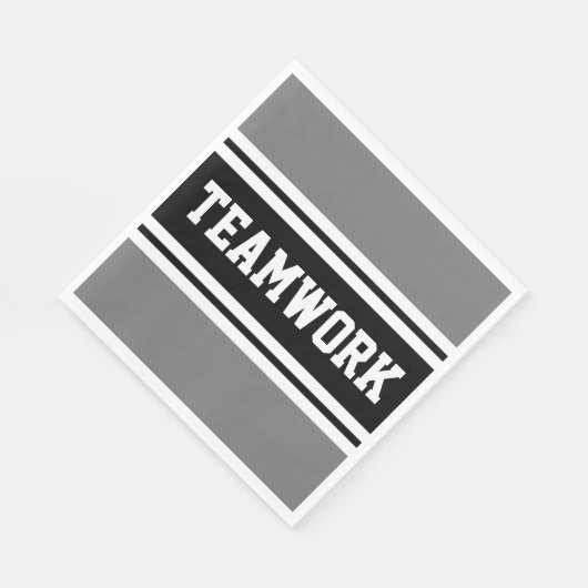 TEAMWORK Fett Schwarz-weiße, graue Streifen Serviette (Ecke)