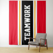 TEAMWORK Fun Bright Red Schwarz-weiß Racing Stripe Wandteppich (Beispiel)