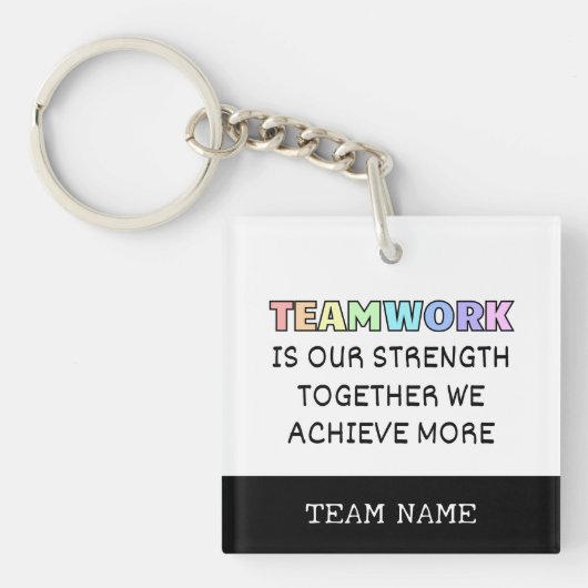 Teamwork gemeinsam mehr Typografie erreichen Schlüsselanhänger (Vorderseite)
