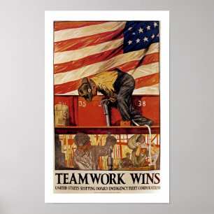 Teamwork-Gewinne Poster