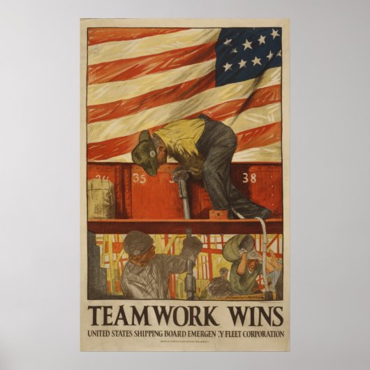 Teamwork gewinnt poster (Vorne)