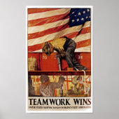 Teamwork gewinnt poster (Vorne)