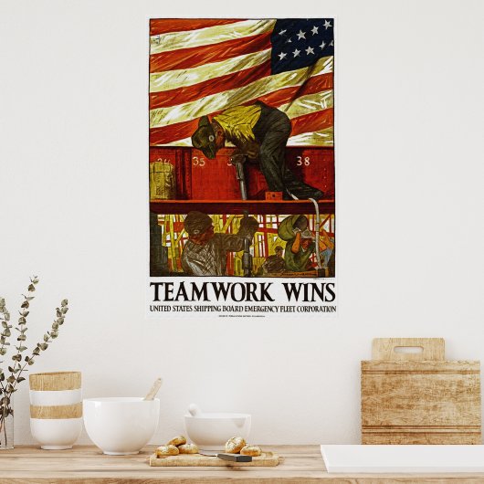 Teamwork gewinnt Poster (Küche)