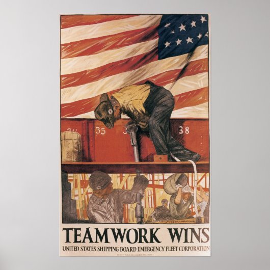 Teamwork gewinnt poster (Vorne)