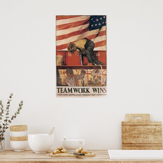 Teamwork gewinnt poster (Küche)