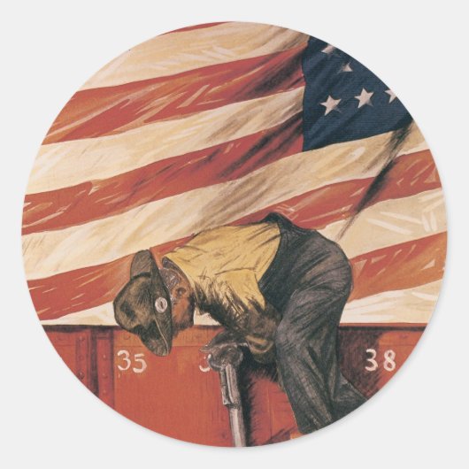 Teamwork gewinnt runder aufkleber (Vorderseite)