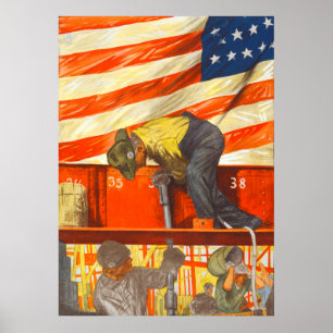 Teamwork gewinnt Vintag War Art Poster