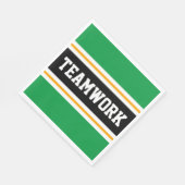 TEAMWORK Grüne, Schwarz-weiß gelbe Streifen Serviette (Ecke)