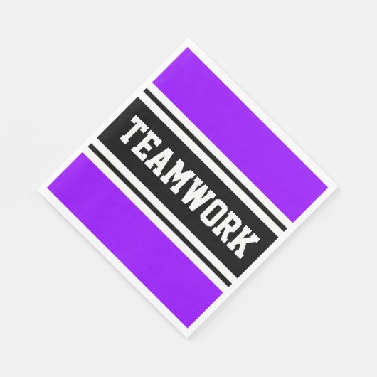 TEAMWORK Helle Lila Schwarz-weiße Racing Streifen Serviette (Ecke)
