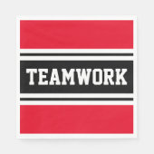 TEAMWORK Helle Red Schwarz-weiß Racing Stripes Serviette (Vorderseite)