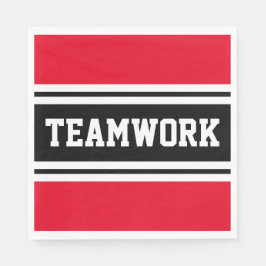 TEAMWORK Helle Red Schwarz-weiß Racing Stripes Serviette