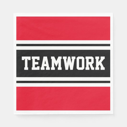 TEAMWORK Helle Red Schwarz-weiß Racing Stripes Serviette (Vorderseite)