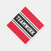TEAMWORK Helle Red Schwarz-weiß Racing Stripes Serviette (Ecke)