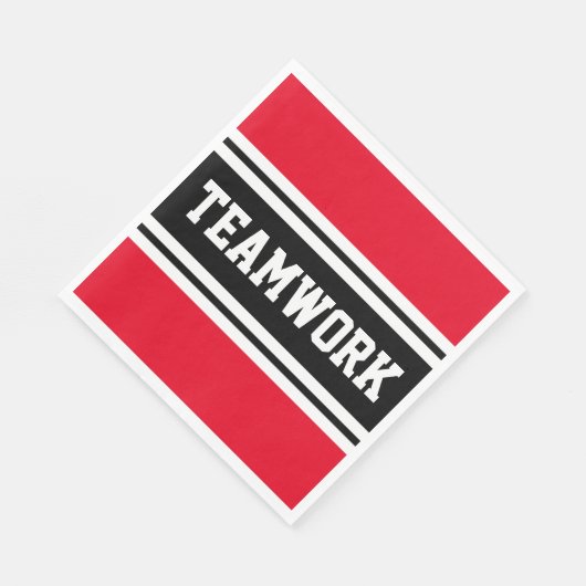 TEAMWORK Helle Red Schwarz-weiß Racing Stripes Serviette (Ecke)
