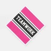 TEAMWORK Hellrosa Schwarz-weiße Rennstreifen Serviette (Ecke)