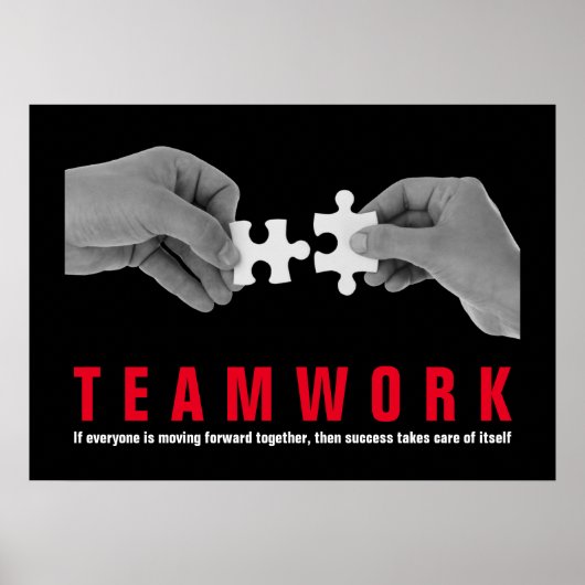 Teamwork Inspiration Motivierend Zitat Poster (Vorne)