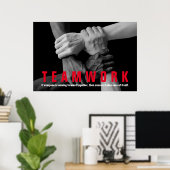 Teamwork Inspiration Motivierend Zitat Poster (Heimbüro)