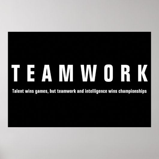 Teamwork Inspiration Motivierend Zitat Poster (Vorne)