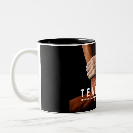 Teamwork Inspiration Motivierend Zitat Zweifarbige Tasse (Links)