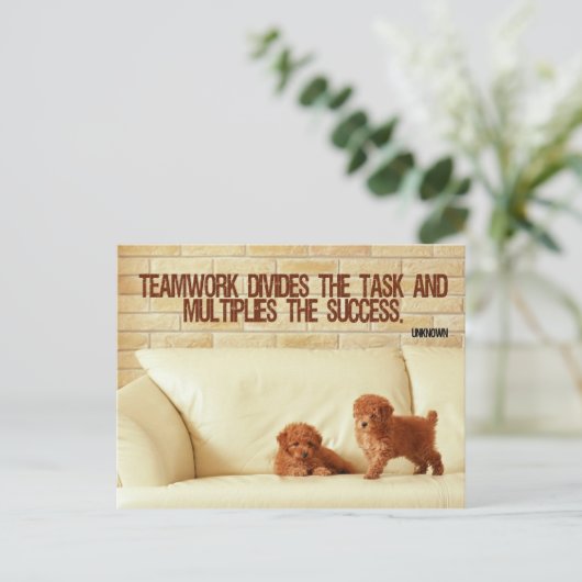 Teamwork Inspiration Postcard Postkarte (Stehend Vorderseite)