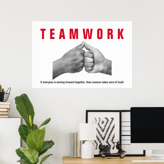 Teamwork Inspiration Zitat Motivierend Hands Poster (Heimbüro)