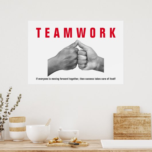 Teamwork Inspiration Zitat Motivierend Hands Poster (Küche)